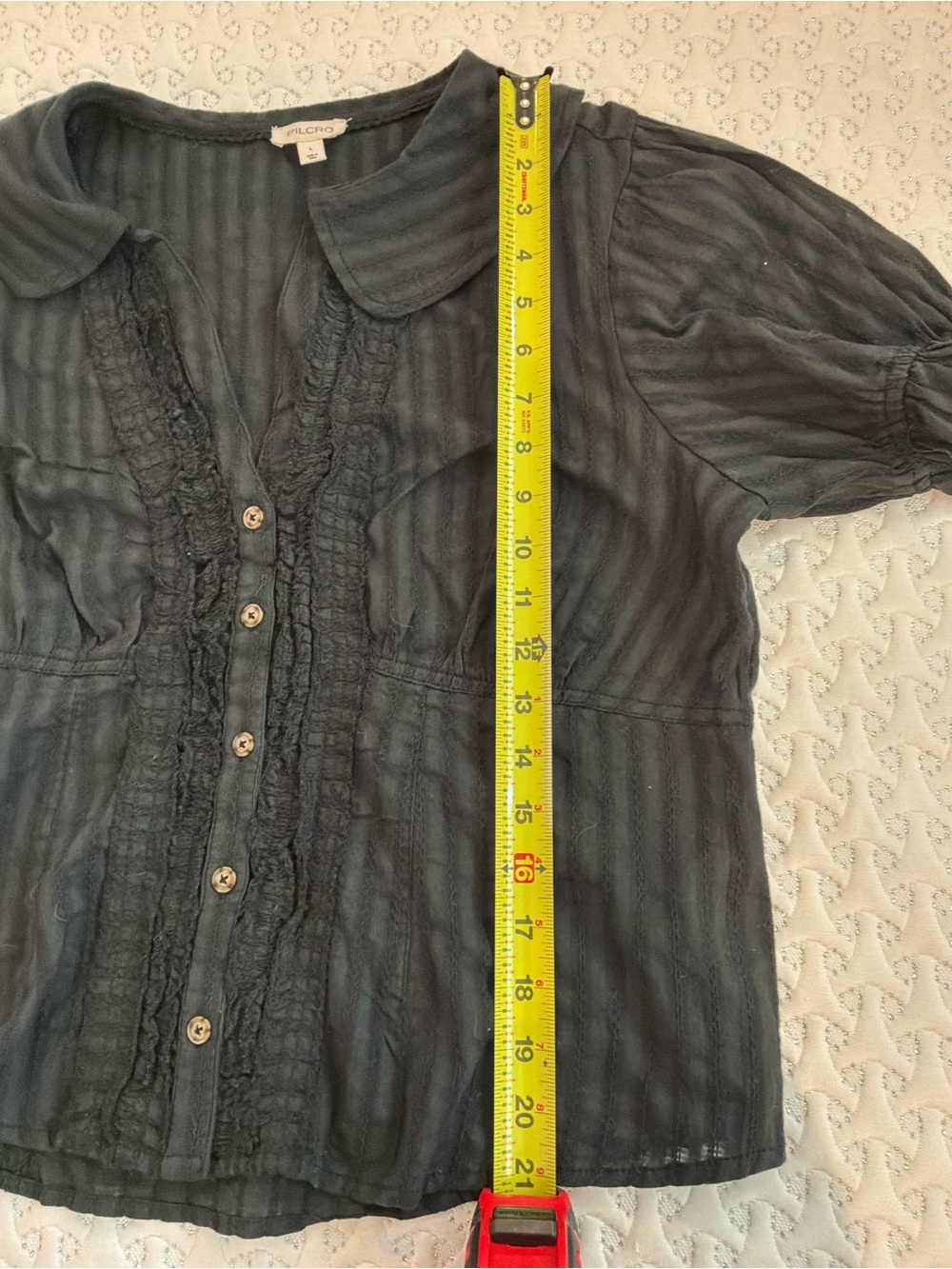 Pilcro Kiera Tuxedo Blouse - Black - Picture 5 of 5